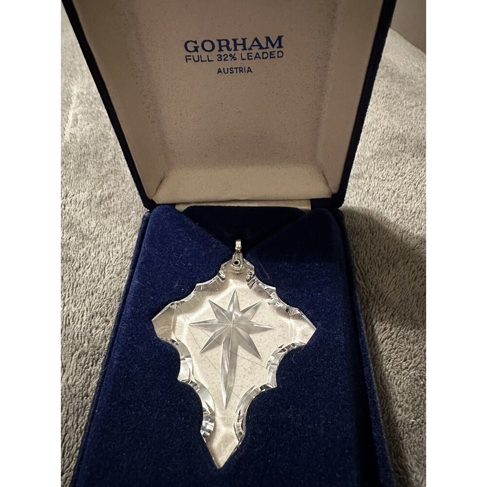 Gorham 32% leaded crystal star necklace pendant Or Ornament Austria Christmas